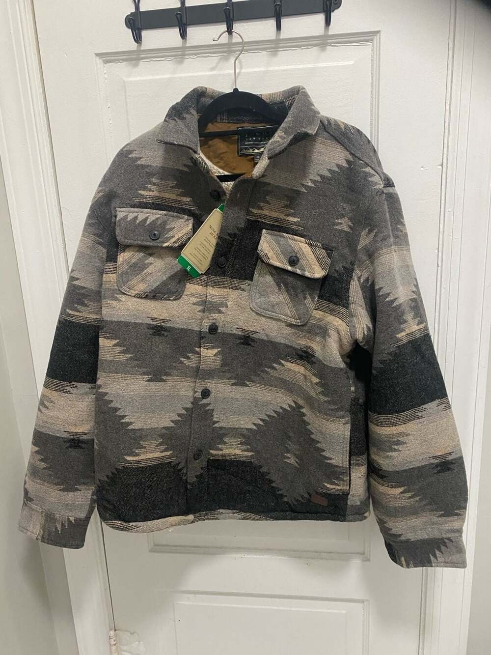 Jachs New York Men's Aztec Wool Blend Sherpa Lined Jacket